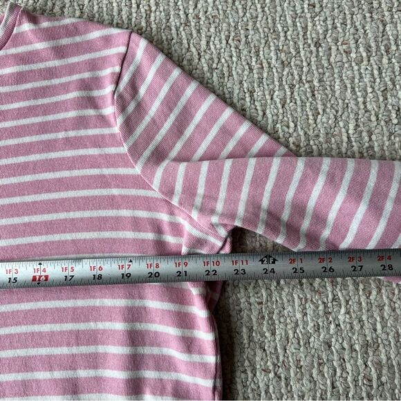 Boden Pastel Pink Striped Cotton Blouse With Ruffle Sleeves - Picture 11 of 13